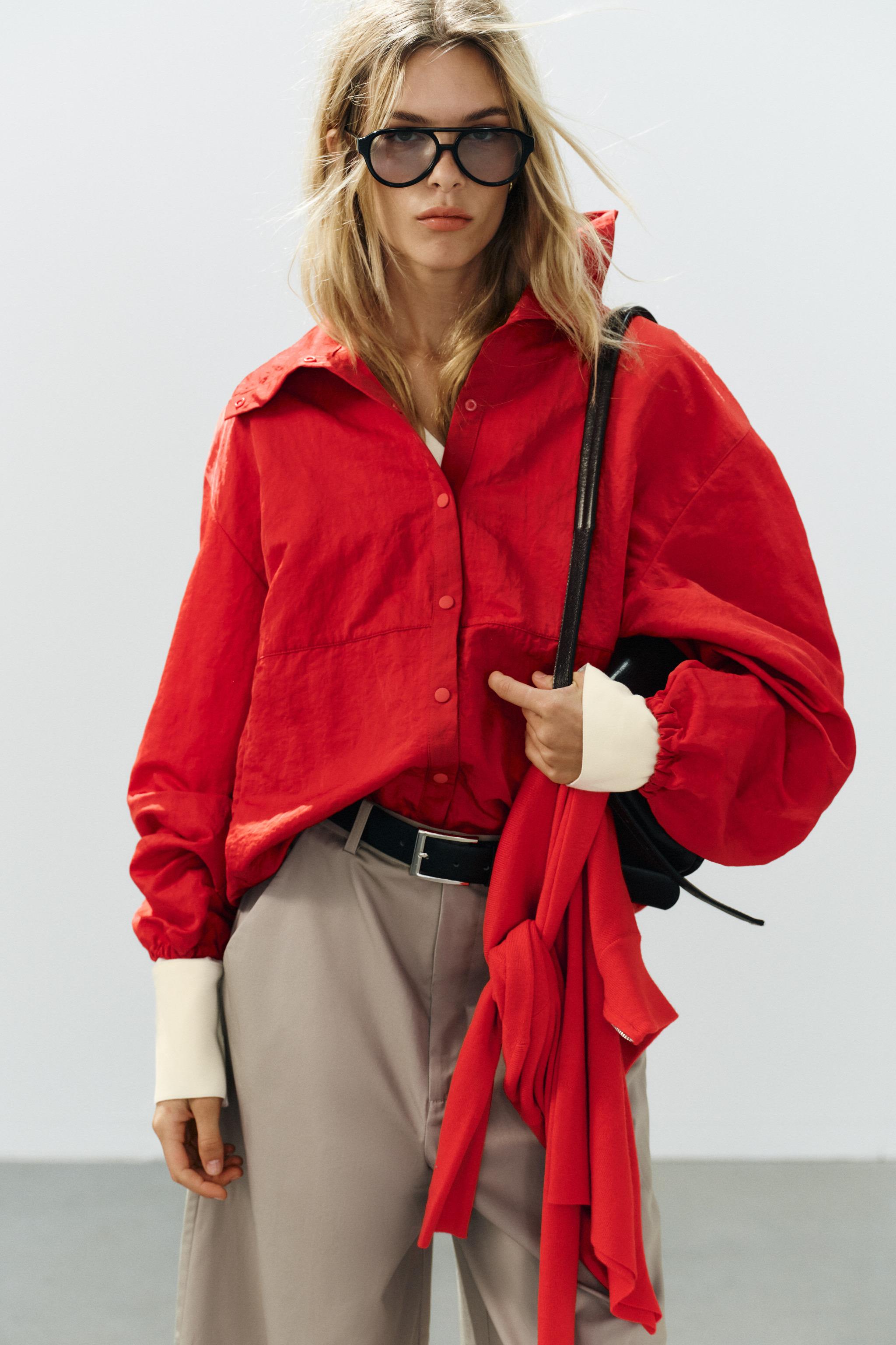 VESTE EN TISSU TECHNIQUE À BOUTONS